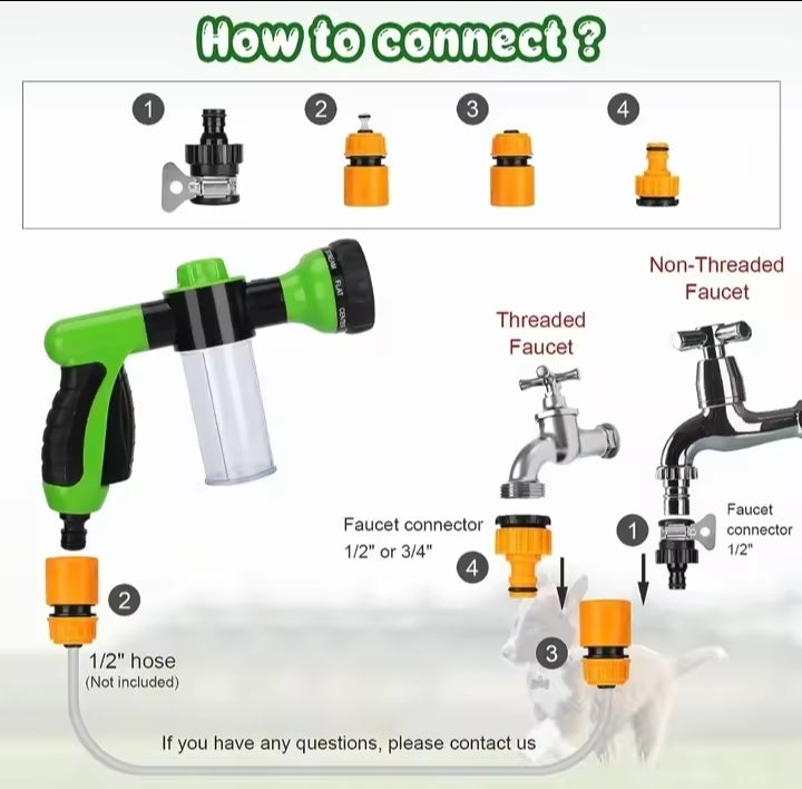 8-in-1 Pet ShoweringSprayer/Cleaning Tool